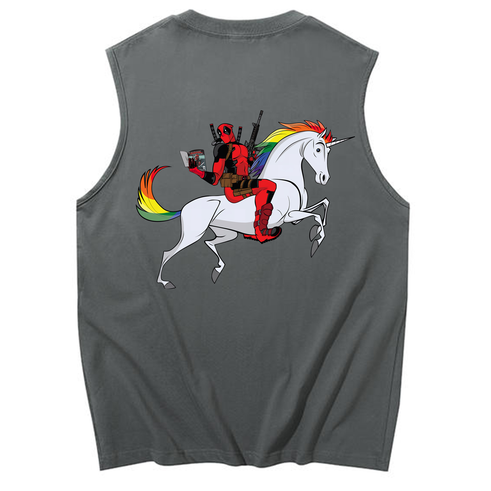 （画像用） Deadpool デッドプール コットン100％タンクトップ（背面プリント）